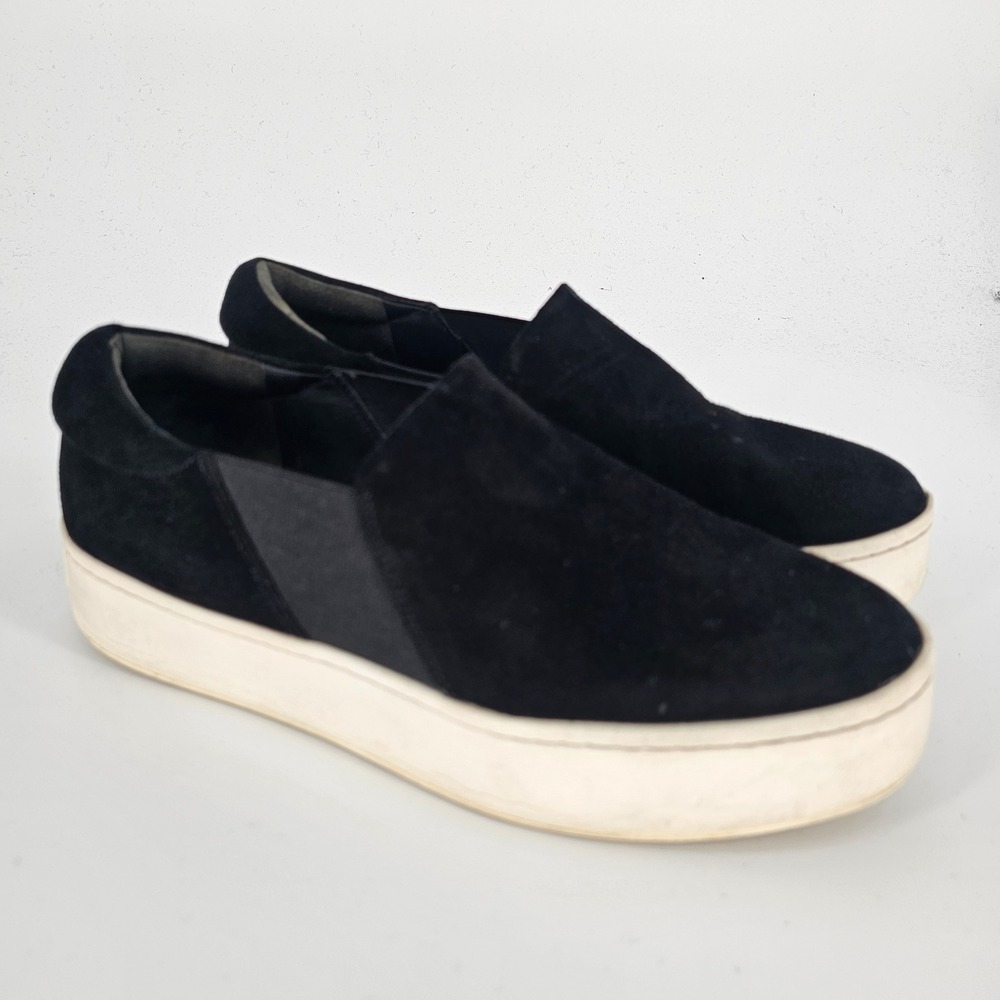 Vince Blair Suede Platform‎ Slip On Sneakers 9 M Black Casual Skate Normcore